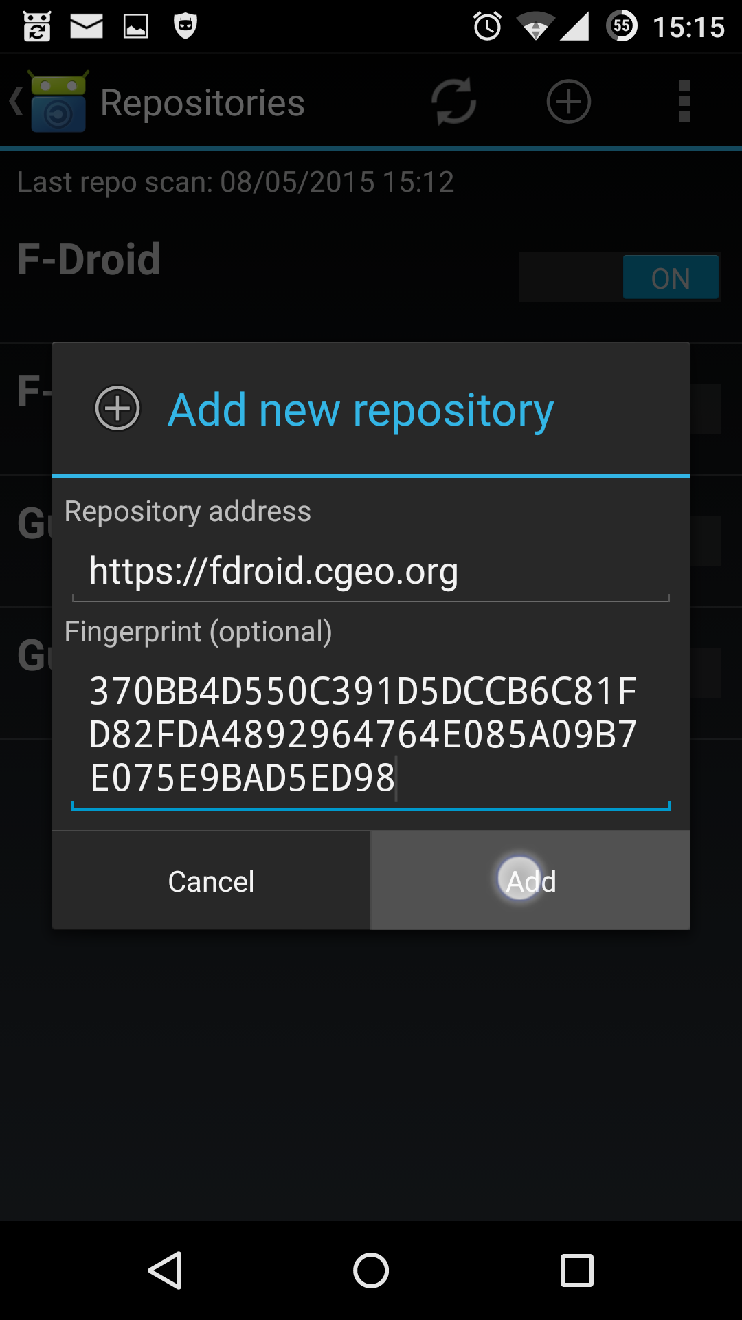Select 'Fill in the informations' alt text